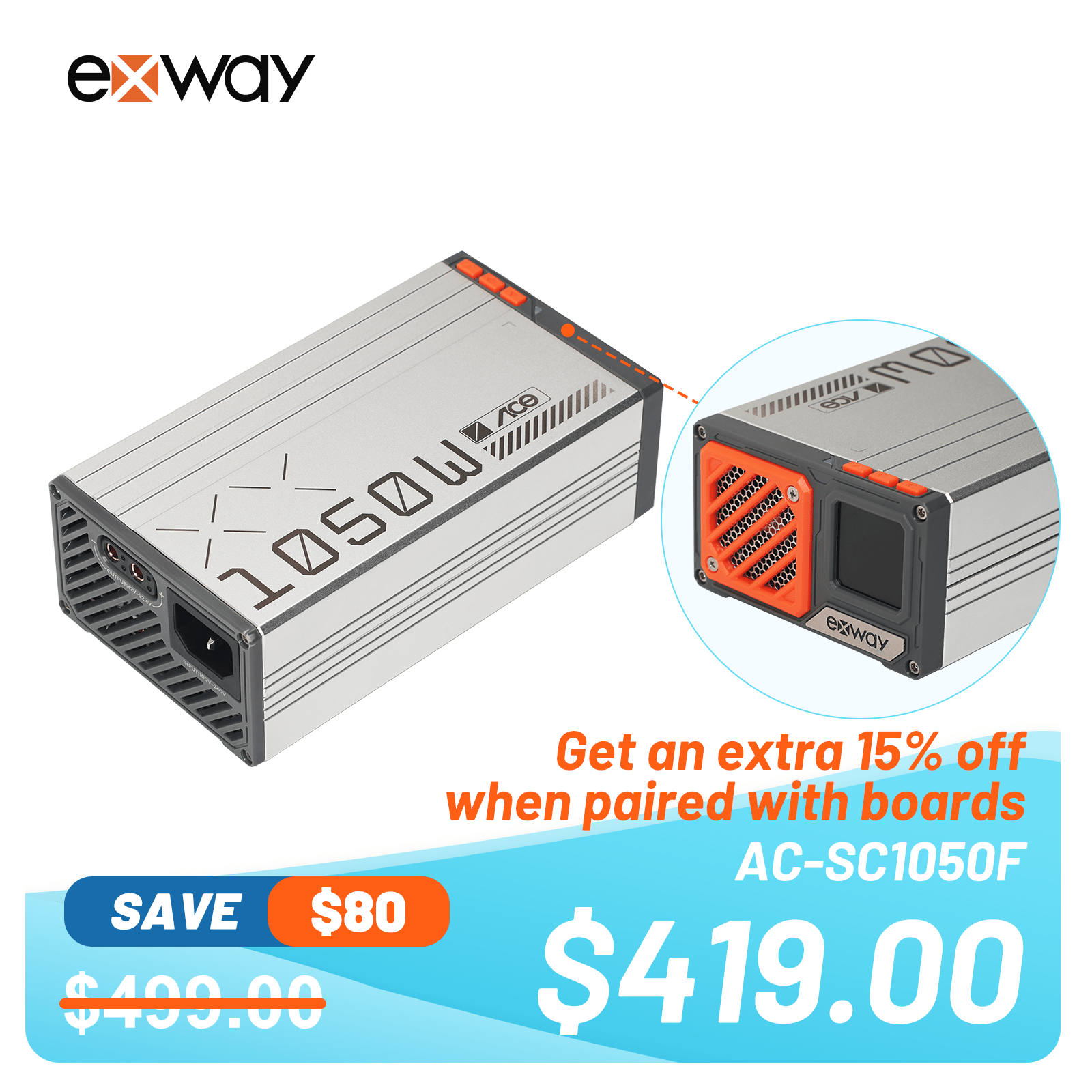 Exway 1050W Smart Super Charger 42~92.4V - Exway Electric Skateboard