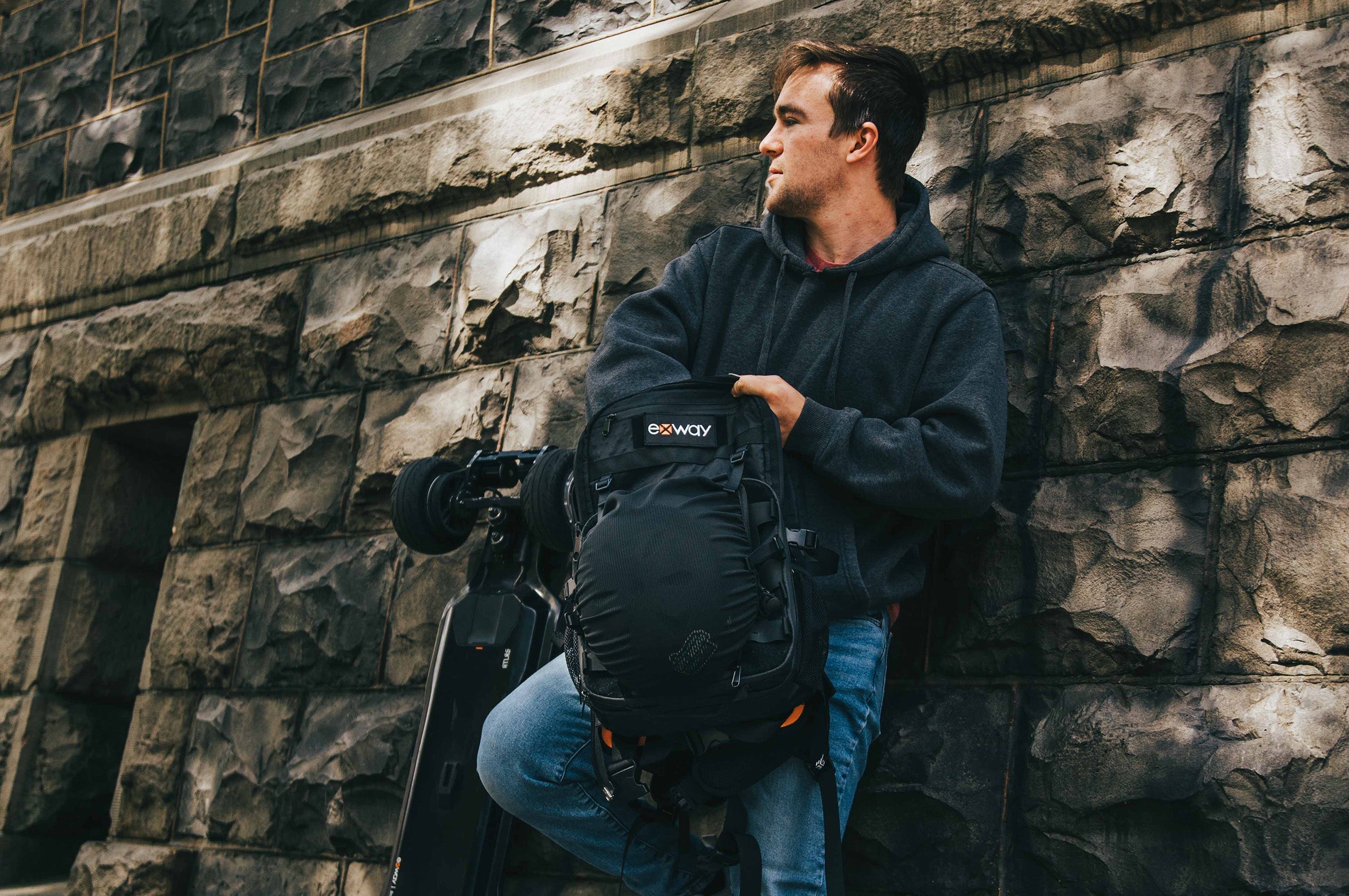 EXWAY ACE X - Pack Detachable 2nd Gen Pro Skate Backpack - Exway Electric Skateboard