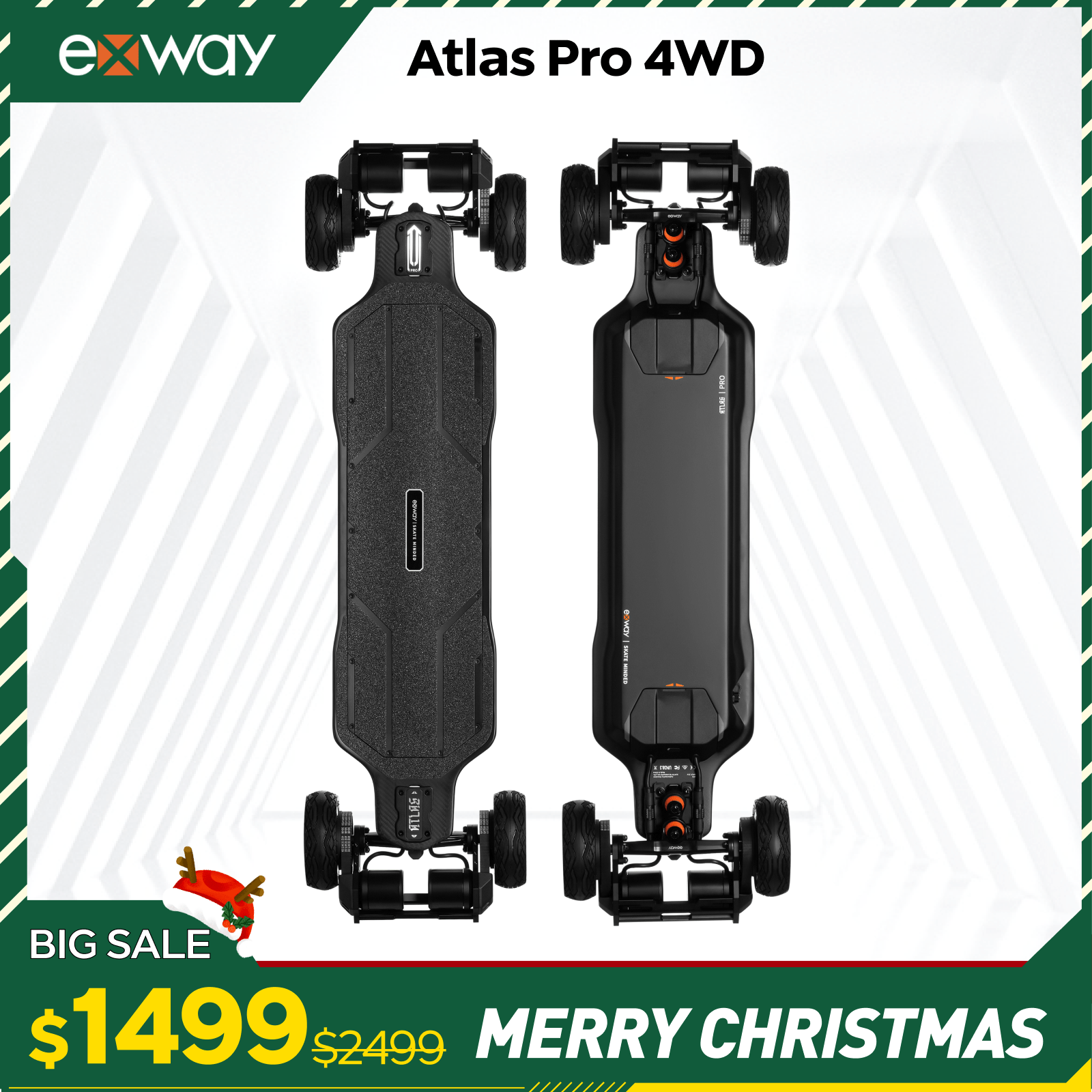 新品★｜EXWAY ATLAS PRO 2WD｜フルオフロード電動スケボー！ Exway Atlas Pro丨High-Performance 4WD All-Terrain Electric Skateboard