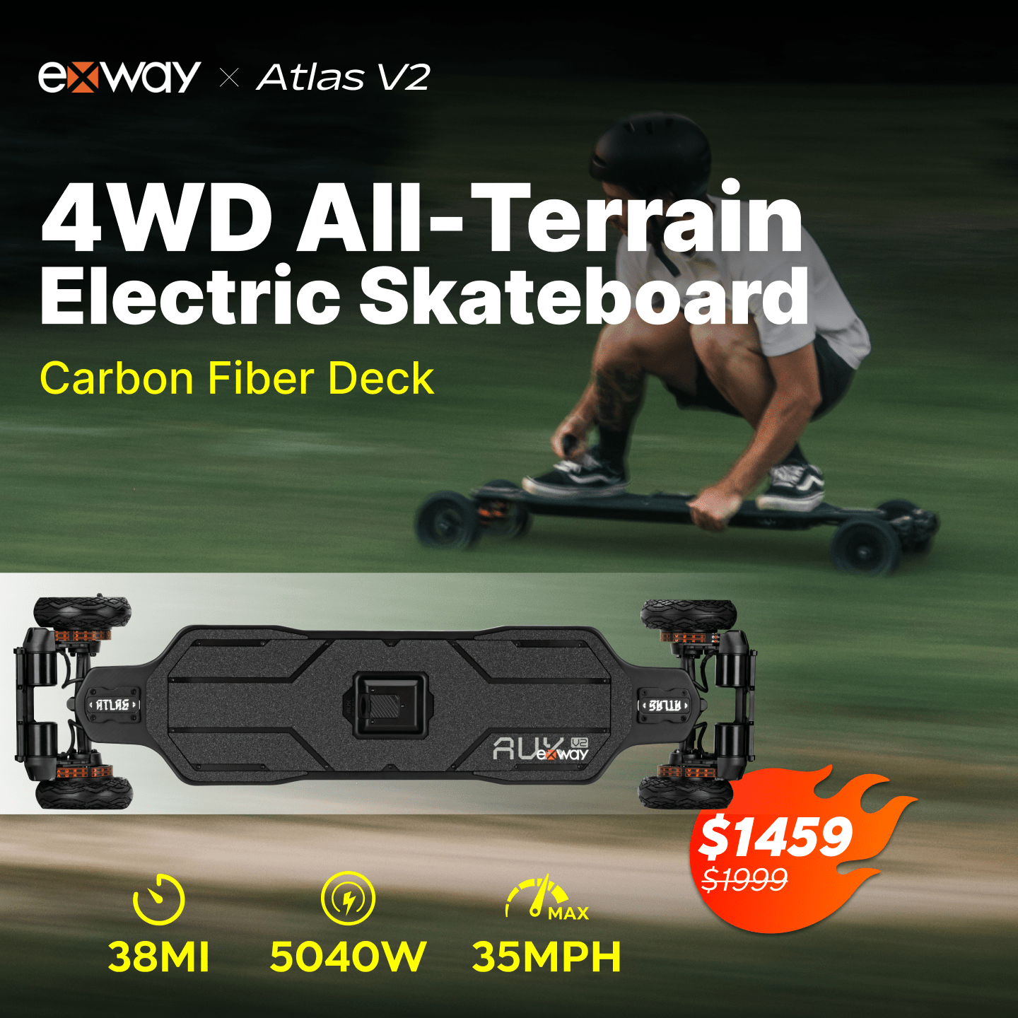 Exway Atlas V2 - Exway Electric Skateboard