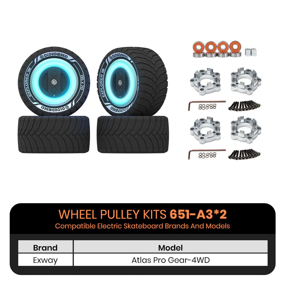 EXWAY * CLOUDWHEEL Explorer 135mm Urban All Terrain Off Road Electric Skateboard Wheels - Exway Electric Skateboard