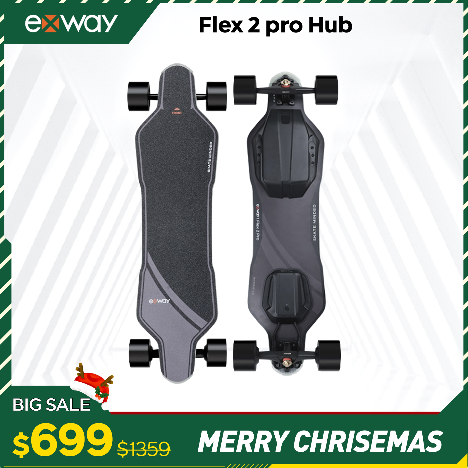 exway-flex-2-pro-electric-skateboard-front-view