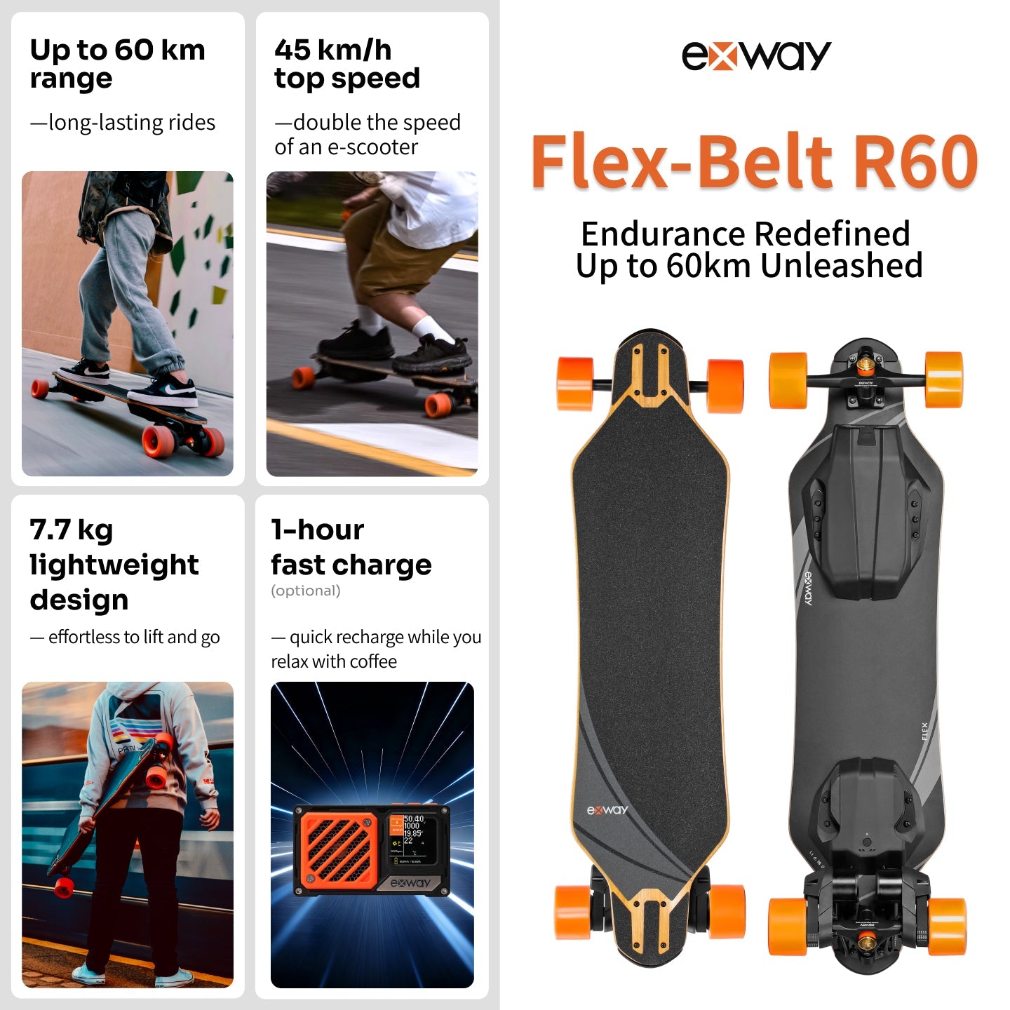 Exway Flex丨Flexible Deck Design Meets Powerful Electric Performance